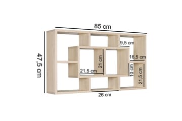 Vägghylla Wohnling PAOLA melaminbelagd MDF, förvaringshylla, väggmonterad, modern stil Sonoma - Sonoma - Förvaring - Hylla - Vägghylla