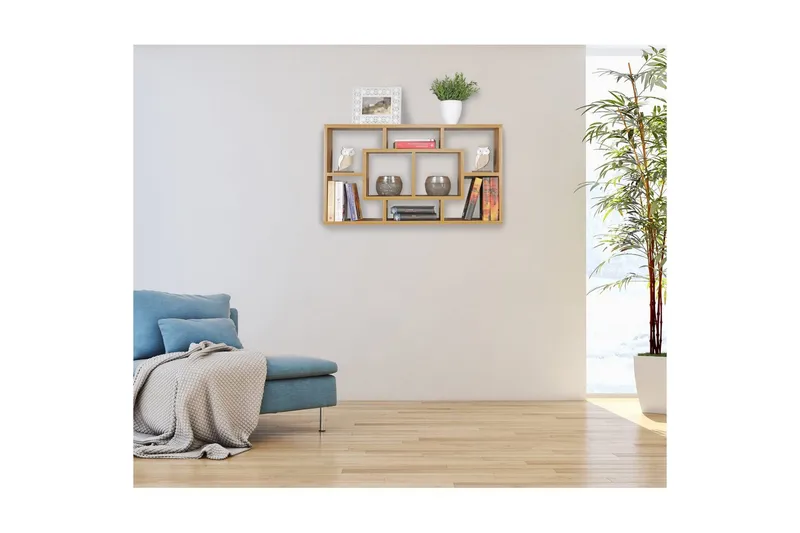 Vägghylla Wohnling PAOLA melaminbelagd MDF, förvaringshylla, väggmonterad, modern stil Bok - Bok - Förvaring - Hylla - Vägghylla