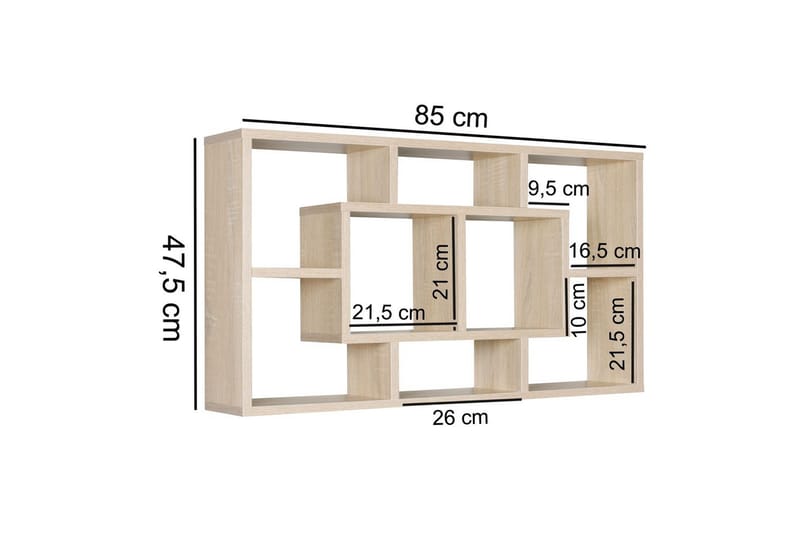 Vägghylla Wohnling PAOLA melaminbelagd MDF, förvaringshylla, väggmonterad, modern stil Sonoma - Sonoma - Hus & renovering - Bygg - Golv, vägg & tak - Golv & väggbeklädnad - Väggskivor