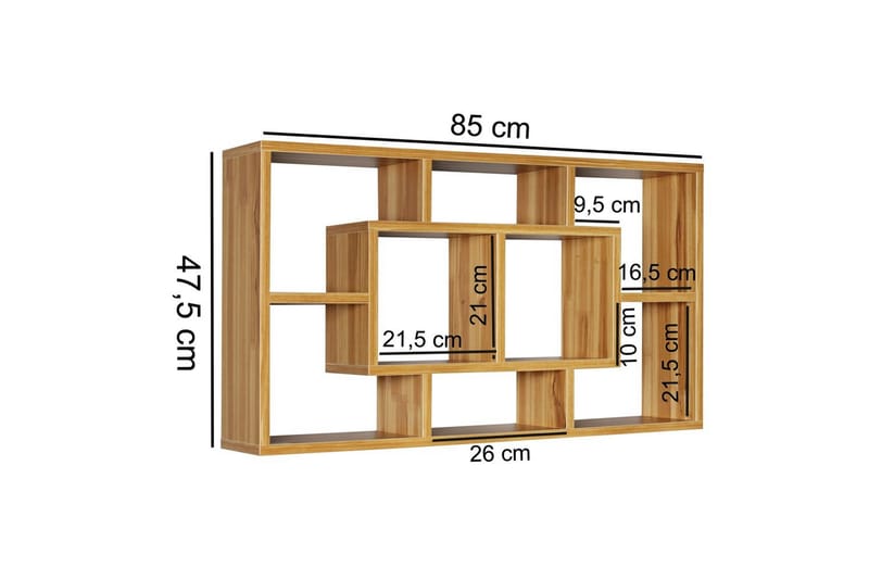 Vägghylla Wohnling PAOLA melaminbelagd MDF, förvaringshylla, väggmonterad, modern stil Bok - Bok - Hus & renovering - Bygg - Golv, vägg & tak - Golv & väggbeklädnad - Väggskivor