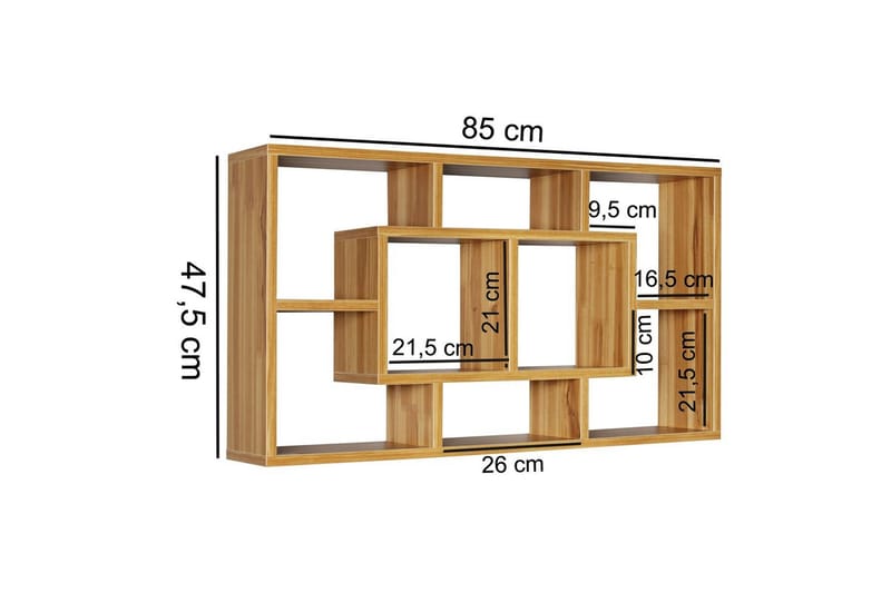 Vägghylla Wohnling PAOLA melaminbelagd MDF, förvaringshylla, väggmonterad, modern stil Bok - Bok - Förvaring - Hylla - Vägghylla