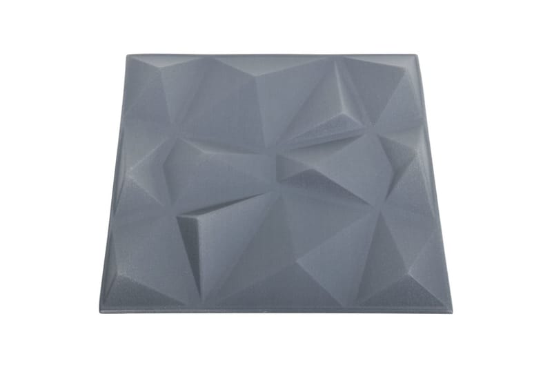 3D Väggpaneler 12 st 50x50 cm diamant grå 3 m² - Grå - Hus & renovering - Bygg - Golv, vägg & tak - Golv & väggbeklädnad - Väggpanel & panelskiva