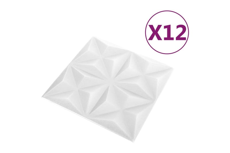 3D Väggpaneler 12 st 50x50 cm origami vit 3 m² - Vit - Hus & renovering - Bygg - Golv, vägg & tak - Golv & väggbeklädnad - Väggpanel & panelskiva