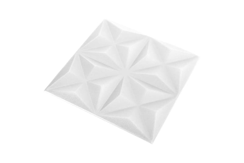 3D Väggpaneler 12 st 50x50 cm origami vit 3 m² - Vit - Väggpanel & panelskiva - Innerpanel