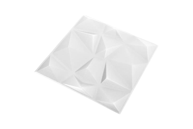 3D Väggpaneler 24 st 50x50 cm diamant vit 6 m² - Vit - Hus & renovering - Bygg - Golv, vägg & tak - Golv & väggbeklädnad - Väggpanel & panelskiva