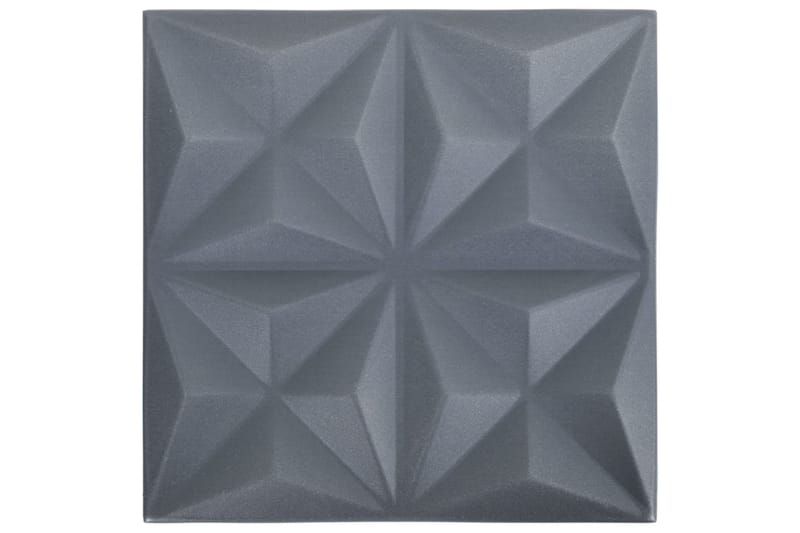 3D Väggpaneler 24 st 50x50 cm origami grå 6 m² - Grå - Väggpanel & panelskiva - Innerpanel