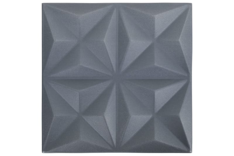 3D Väggpaneler 24 st 50x50 cm origami grå 6 m² - Grå - Innerpanel - Väggpanel & panelskiva