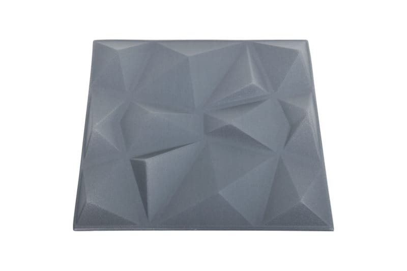 3D Väggpaneler 48 st 50x50 cm diamant grå 12 m² - Grå - Hus & renovering - Bygg - Golv, vägg & tak - Golv & väggbeklädnad - Väggpanel & panelskiva