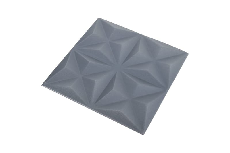 3D Väggpaneler 48 st 50x50 cm origami grå 12 m² - Grå - Hus & renovering - Bygg - Golv, vägg & tak - Golv & väggbeklädnad - Väggpanel & panelskiva