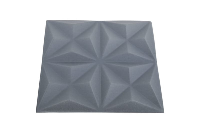 3D Väggpaneler 48 st 50x50 cm origami grå 12 m² - Grå - Väggpanel & panelskiva - Innerpanel