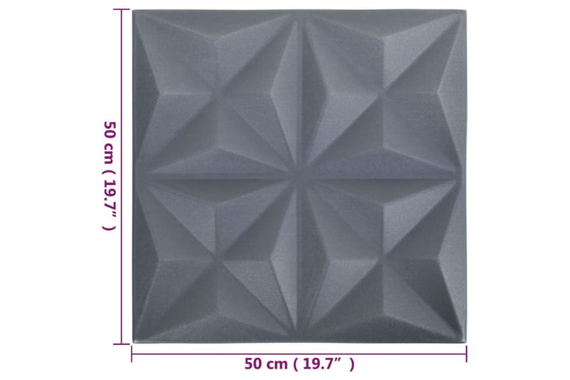 3D Väggpaneler 48 st 50x50 cm origami grå 12 m² - Grå - Hus & renovering - Bygg - Golv, vägg & tak - Golv & väggbeklädnad - Väggpanel & panelskiva