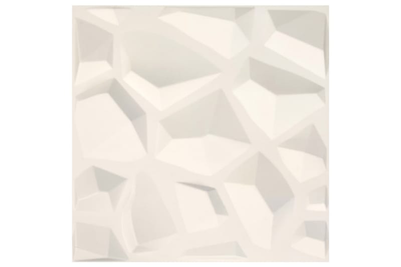 Väggpaneler 3D 12 st 0,5x0,5 m 3 m² - Vit - Hus & renovering - Bygg - Golv, vägg & tak - Golv & väggbeklädnad - Väggpanel & panelskiva