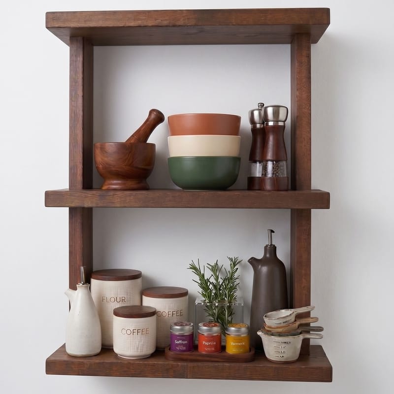 Varnor Dekorativ vägghylla 50x40x14 cm - trä - Hus & renovering - Bygg - Golv, vägg & tak - Golv & väggbeklädnad - Väggskivor