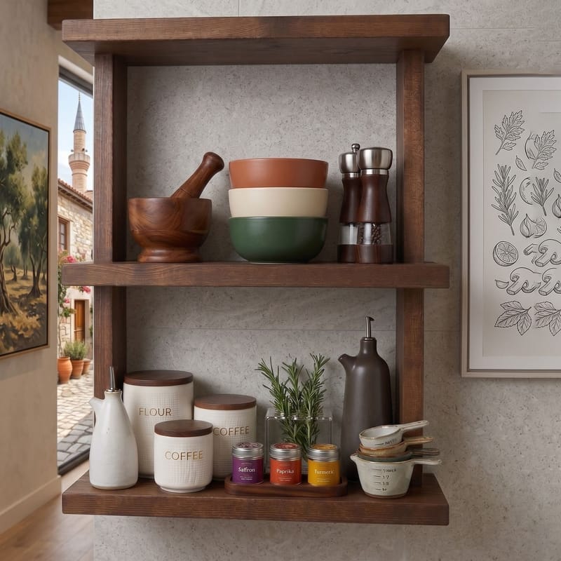 Varnor Dekorativ vägghylla 50x40x14 cm - trä - Hus & renovering - Bygg - Golv, vägg & tak - Golv & väggbeklädnad - Väggskivor