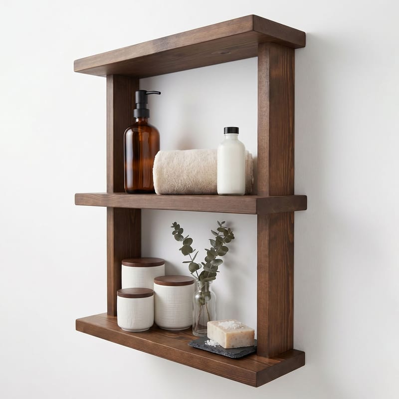 Varnor Dekorativ vägghylla 50x40x14 cm - trä - Hus & renovering - Bygg - Golv, vägg & tak - Golv & väggbeklädnad - Väggskivor
