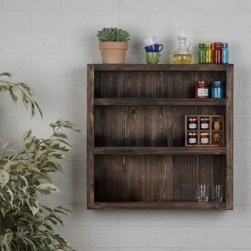 Velnor Dekorativ vägghylla 42x42x9 cm - Trä (naturlig träfinish) - Hus & renovering - Bygg - Golv, vägg & tak - Golv & väggbeklädnad - Väggskivor