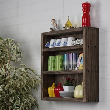 Velnor Dekorativ vägghylla 42x42x9 cm - Trä (naturlig träfinish) - Hus & renovering - Bygg - Golv, vägg & tak - Golv & väggbeklädnad - Väggskivor