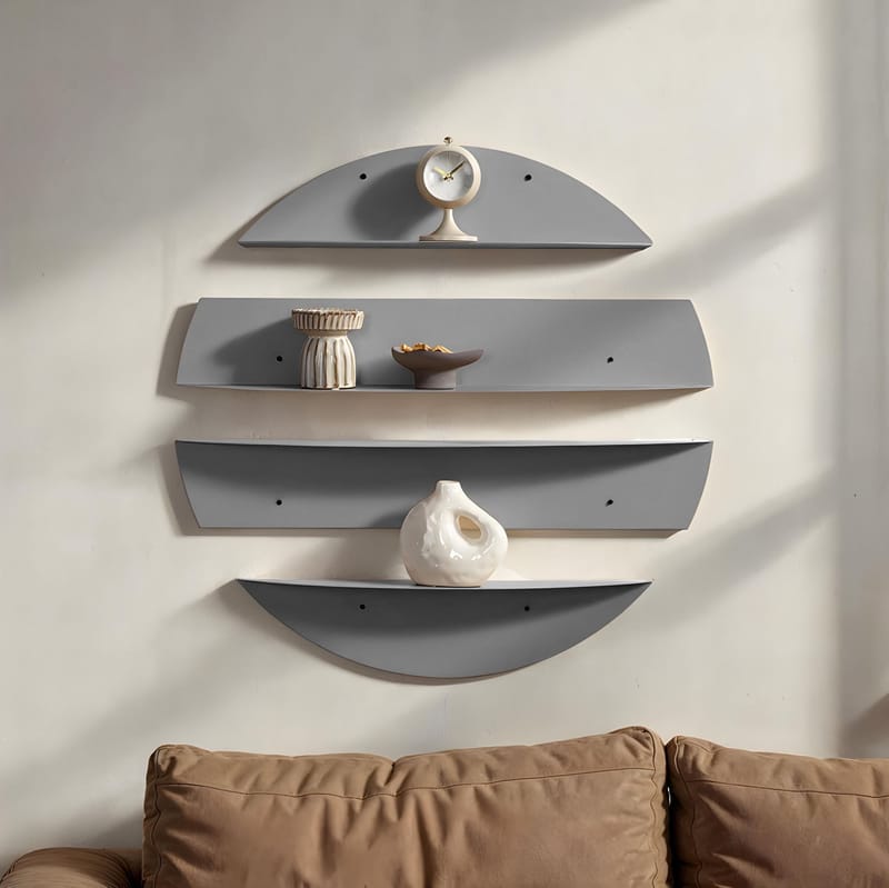 Zalvenn Vägghylla 76 cm Rund - Grå - Förvaring - Hylla - Vägghylla