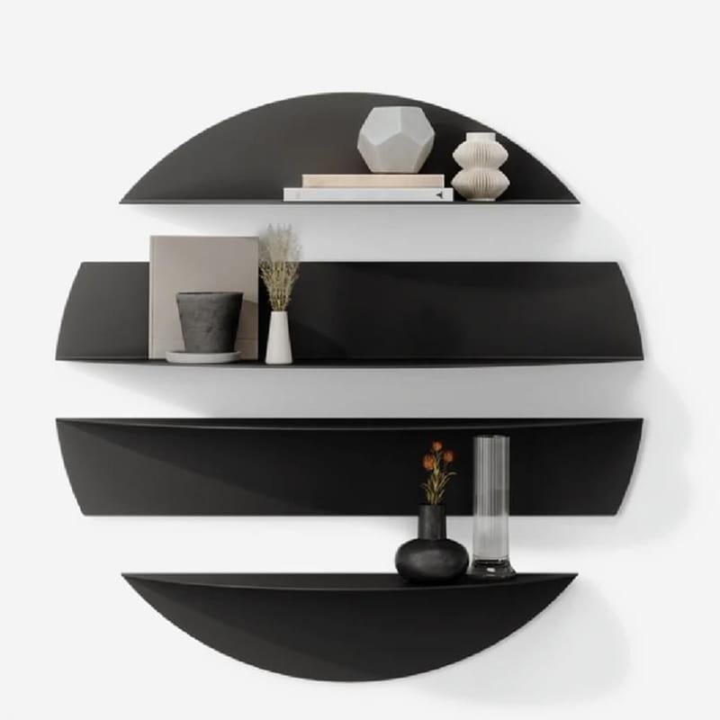 Zalvenn Vägghylla 76 cm Rund - Svart - Förvaring - Hylla - Vägghylla