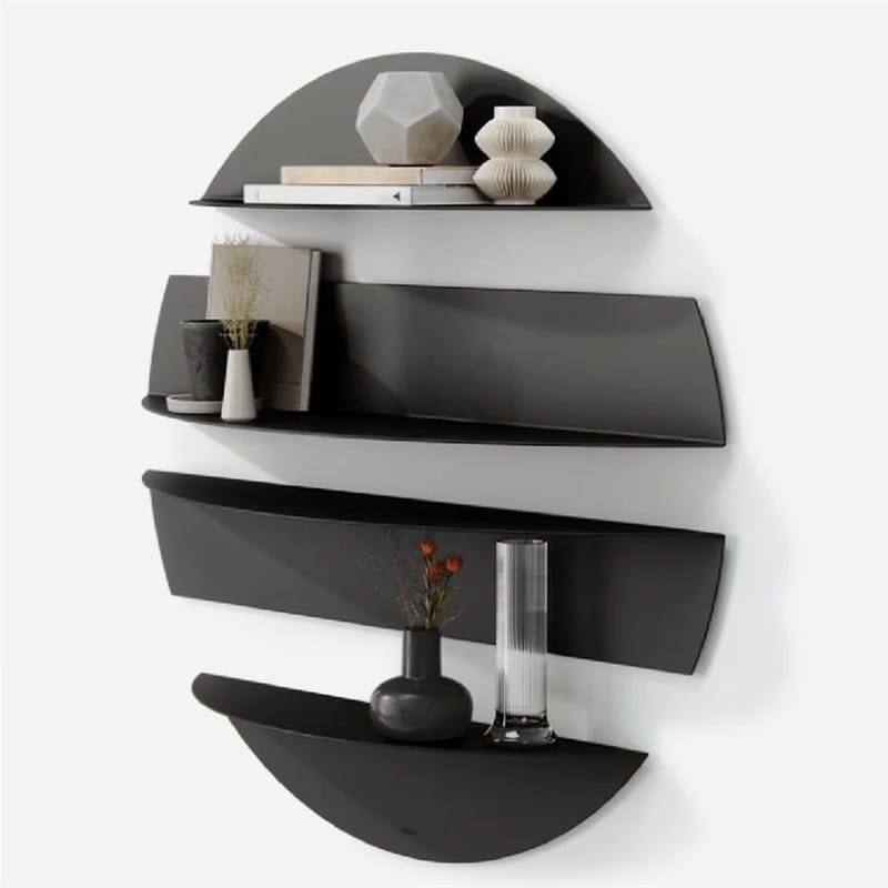 Zalvenn Vägghylla 76 cm Rund - Svart - Förvaring - Hylla - Vägghylla