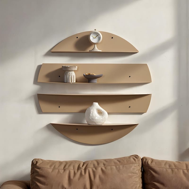 Zalvenn Vägghylla 76 cm Rund - Taupe - Förvaring - Hylla - Vägghylla