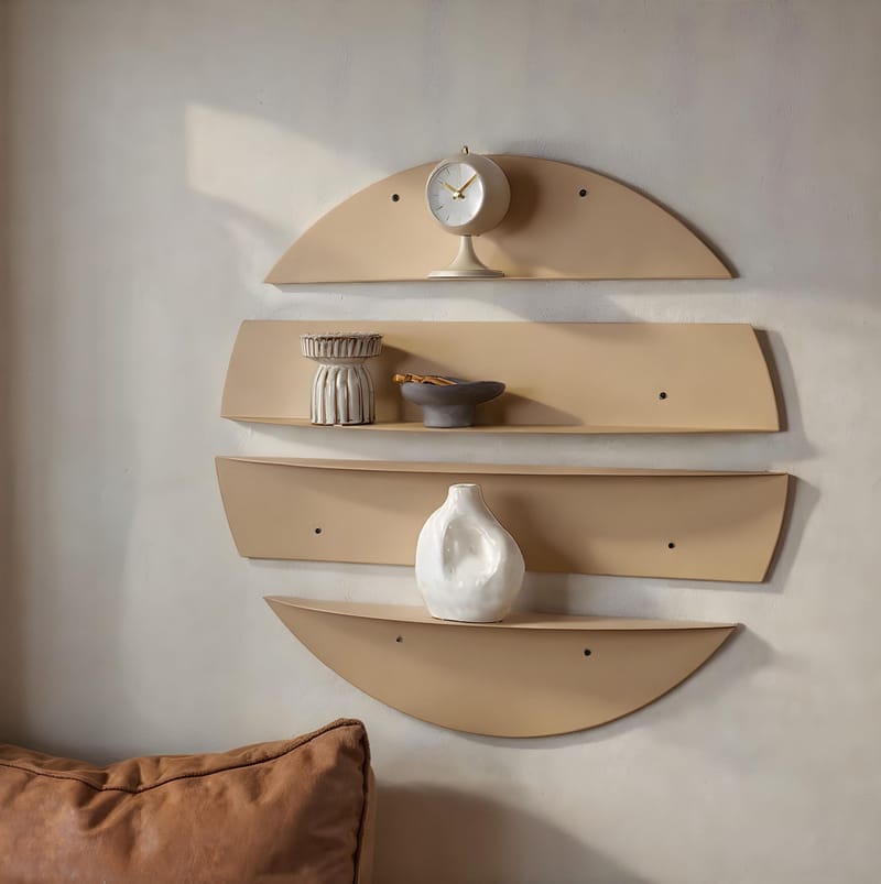 Zalvenn Vägghylla 76 cm Rund - Taupe - Förvaring - Hylla - Vägghylla