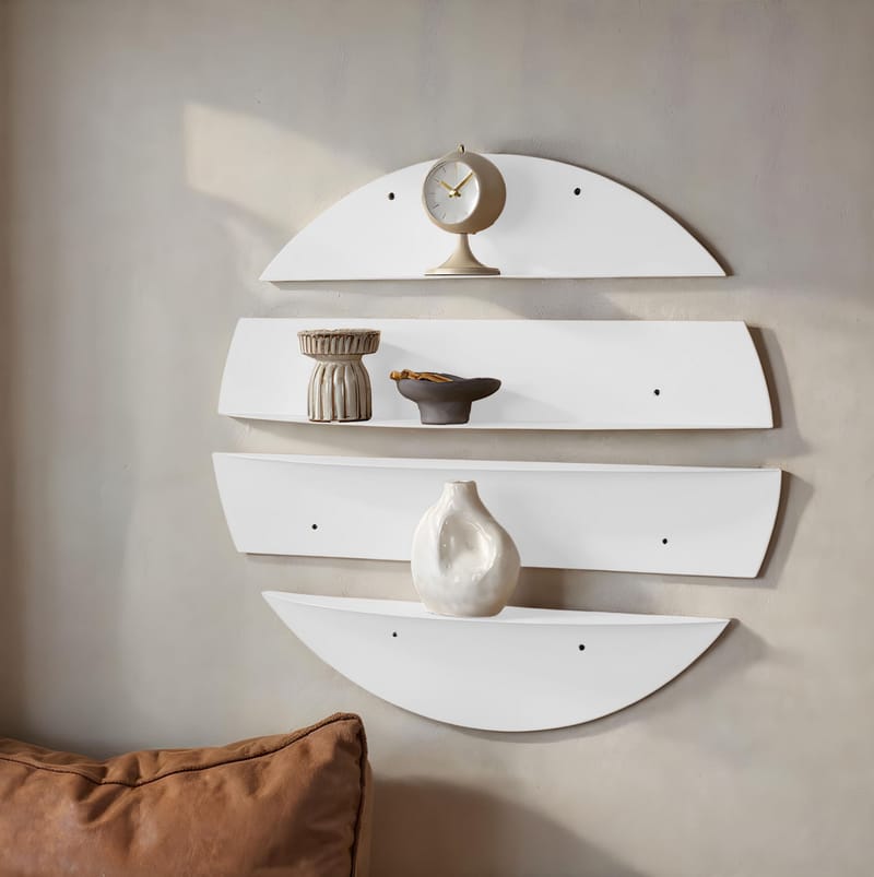 Zalvenn Vägghylla 76 cm Rund - Vit - Förvaring - Hylla - Vägghylla