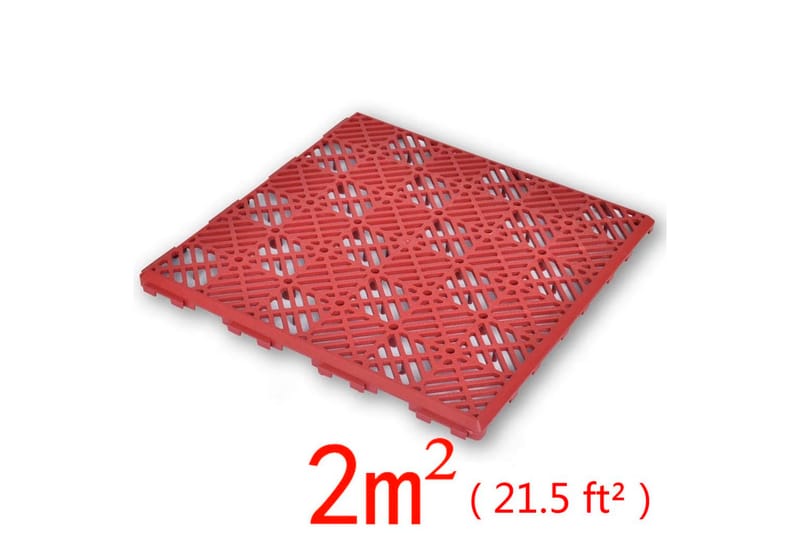Golvplattor röd 29x29 cm 24 pack - Röd - Trall balkong - Vinylgolv & plastgolv - Golvplattor & plasttrall