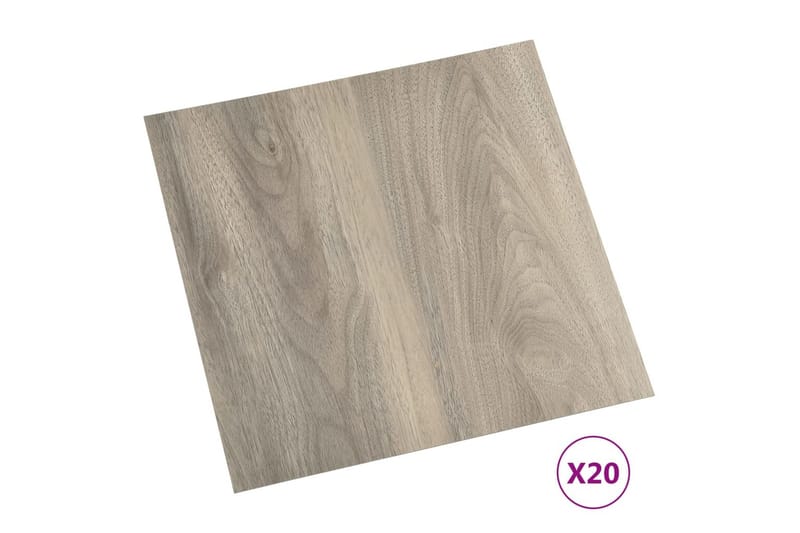 Självhäftande golvplankor 20 st PVC 1,86 m² taupe - Brun - Trall balkong - Vinylgolv & plastgolv - Golvplattor & plasttrall