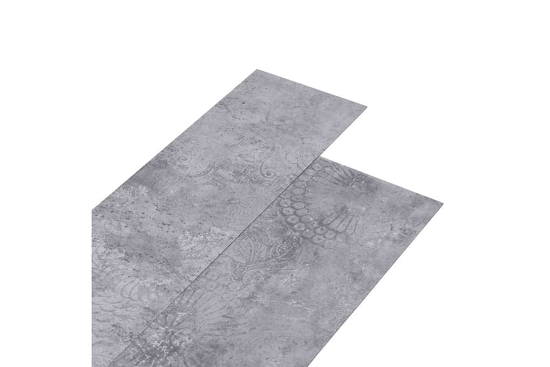 Självhäftande PVC-golvplankor 5,21 m² 2 mm cementgrå - Grå - Trall balkong - Vinylgolv & plastgolv - Golvplattor & plasttrall