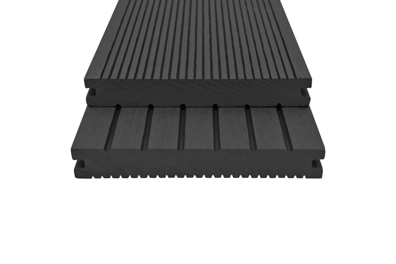 WPC massiva golvplattor med tillbehör 10 m² 2,2 m svart - Svart - Trall balkong - Vinylgolv & plastgolv - Golvplattor & plasttrall