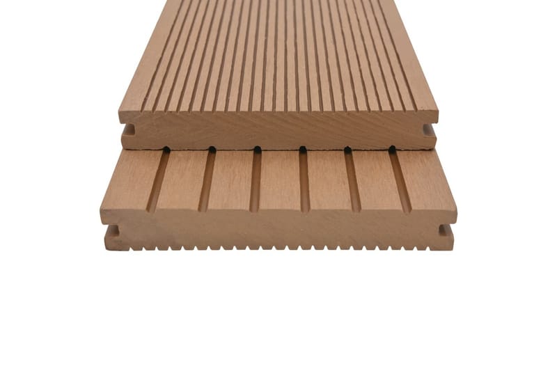 WPC massiva golvplattor med tillbehör 10 m² 2,2 m teak - Brun - Hus & renovering - Bygg - Golv, vägg & tak - Golv - Vinylgolv & plastgolv