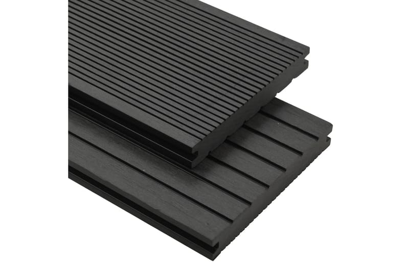 WPC massiva golvplattor med tillbehör 20 m² 2,2 m svart - Svart - Trall balkong - Vinylgolv & plastgolv - Golvplattor & plasttrall