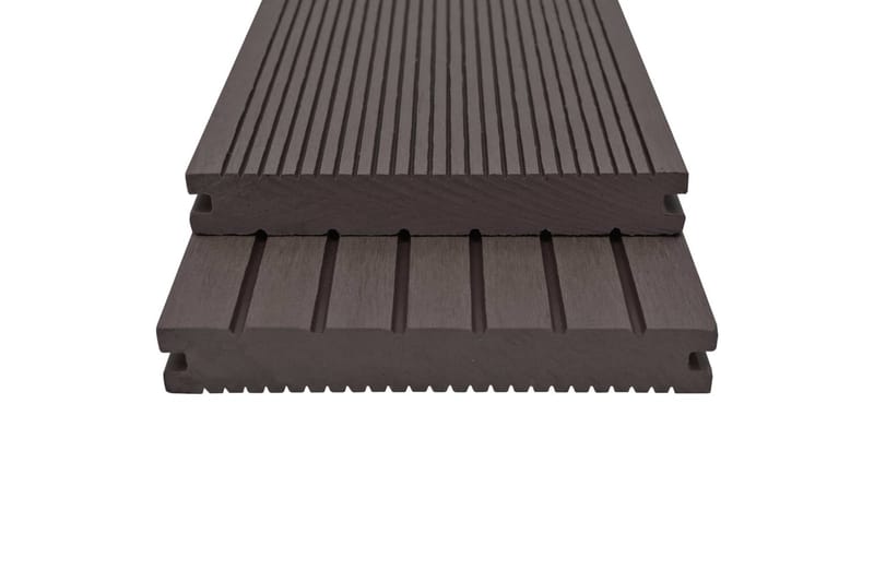 WPC massiva golvplattor med tillbehör 26 m² 2,2 m mörkbrun - Brun - Trall balkong - Vinylgolv & plastgolv - Golvplattor & plasttrall