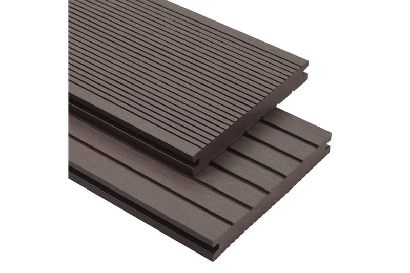 WPC massiva golvplattor med tillbehör 26 m² 2,2 m mörkbrun - Brun - Trall balkong - Vinylgolv & plastgolv - Golvplattor & plasttrall