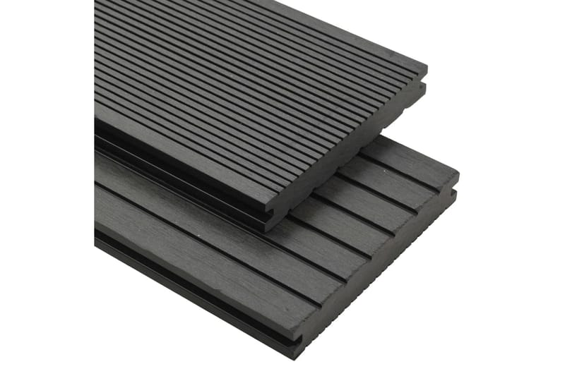 WPC massiva golvplattor med tillbehör 30 m² 2,2 m grå - Grå - Trall balkong - Vinylgolv & plastgolv - Golvplattor & plasttrall