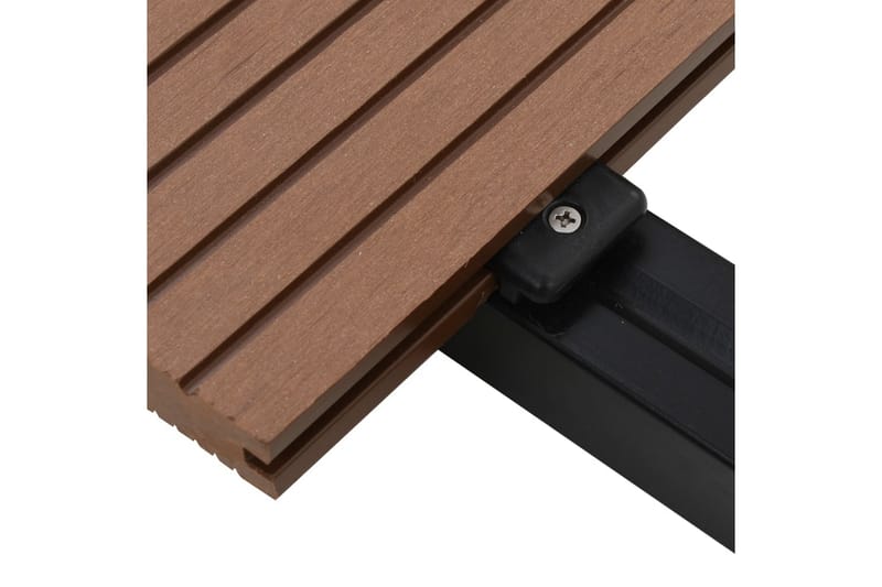 WPC massiva golvplattor med tillbehör 30 m² 2,2 m ljusbrun - Brun - Hus & renovering - Bygg - Golv, vägg & tak - Golv - Vinylgolv & plastgolv