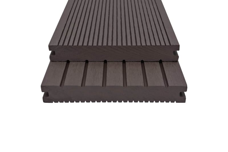 WPC massiva golvplattor med tillbehör 30 m² 2,2 m mörkbrun - Brun - Trall balkong - Vinylgolv & plastgolv - Golvplattor & plasttrall