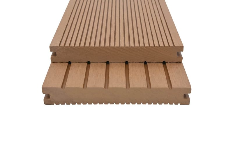 WPC massiva golvplattor med tillbehör 30 m² 2,2 m teak - Brun - Hus & renovering - Bygg - Golv, vägg & tak - Golv - Vinylgolv & plastgolv