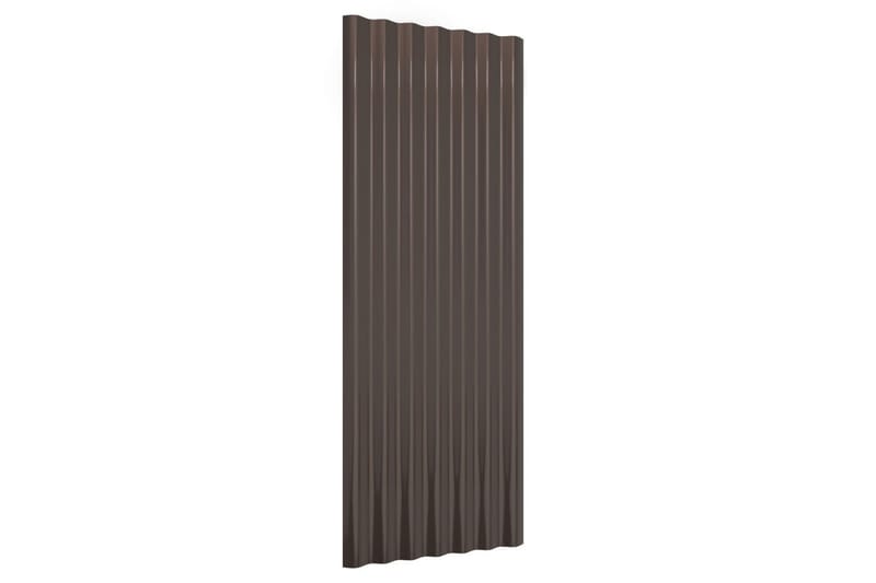 Takplåt 12 st pulverlackerat stål brun 100x36 cm - Takpanel & takskiva