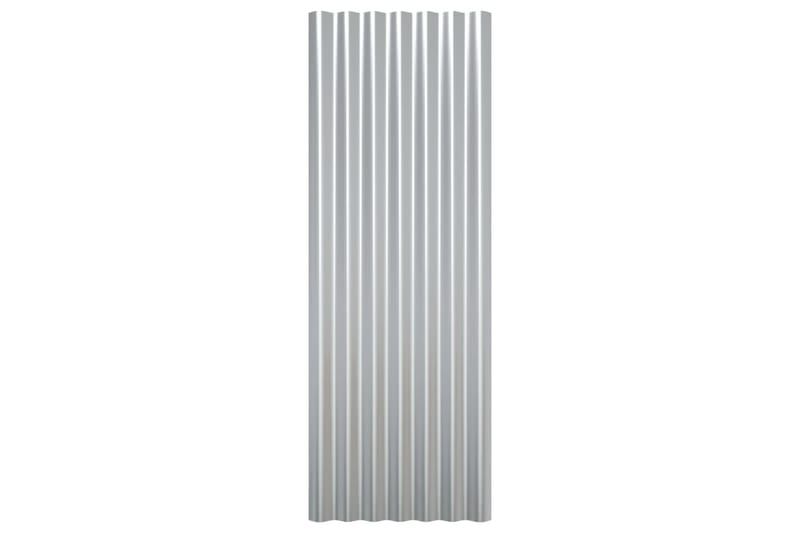 Takplåt 12 st pulverlackerat stål silver 100x36 cm - Hus & renovering - Bygg - Golv, vägg & tak - Skivmaterial & byggskiva - Takpanel & takskiva