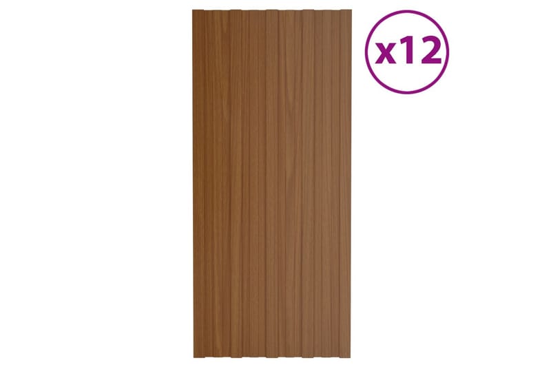 Takprofiler 12 st galvaniserat stål brun 100x45 cm - Hus & renovering - Bygg - Golv, vägg & tak - Skivmaterial & byggskiva - Takpanel & takskiva