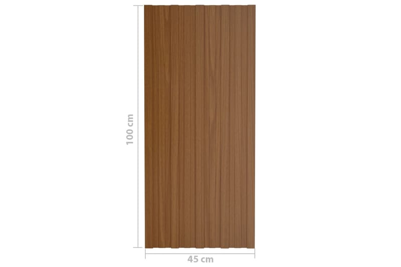 Takprofiler 12 st galvaniserat stål brun 100x45 cm - Takpanel & takskiva