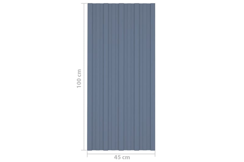 Takprofiler 12 st galvaniserat stål grå 100x45 cm - Takpanel & takskiva
