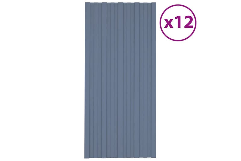 Takprofiler 12 st galvaniserat stål grå 100x45 cm - Hus & renovering - Bygg - Golv, vägg & tak - Skivmaterial & byggskiva - Takpanel & takskiva