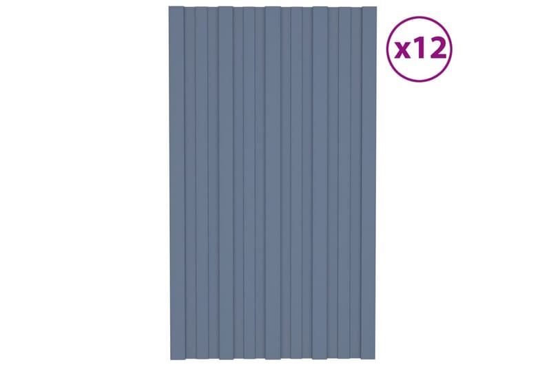 Takprofiler 12 st galvaniserat stål grå 80x45 cm - Hus & renovering - Bygg - Golv, vägg & tak - Skivmaterial & byggskiva - Takpanel & takskiva