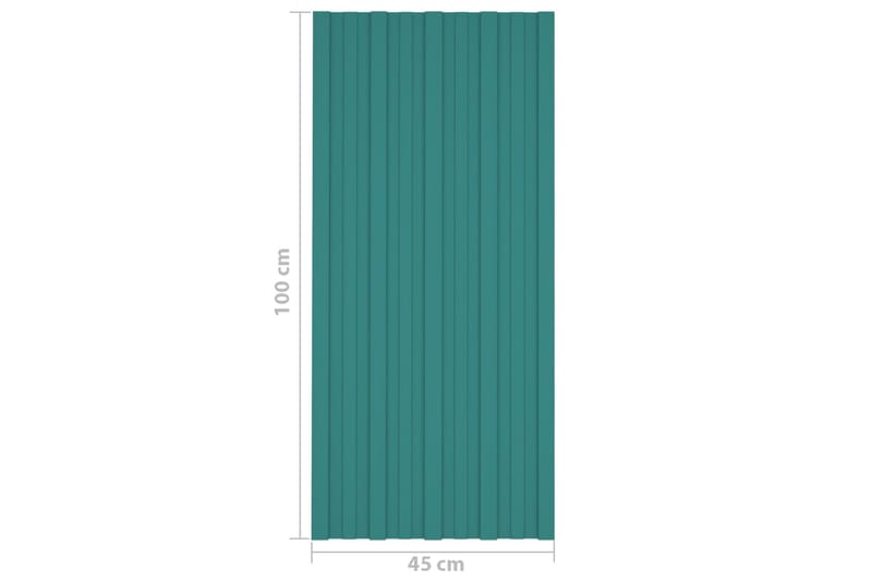 Takprofiler 12 st galvaniserat stål grön 100x45 cm - Hus & renovering - Bygg - Golv, vägg & tak - Skivmaterial & byggskiva - Takpanel & takskiva