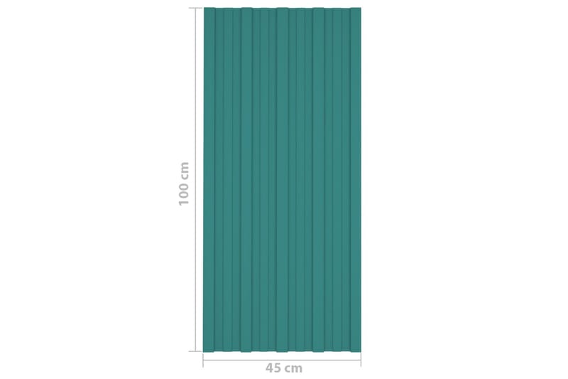 Takprofiler 12 st galvaniserat stål grön 100x45 cm - Takpanel & takskiva