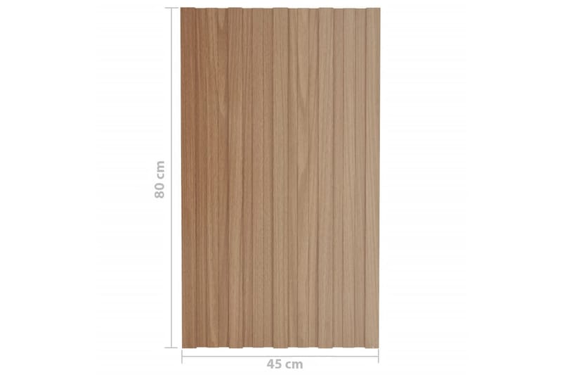 Takprofiler 12 st galvaniserat stål ljust trä 80x45 cm - Hus & renovering - Bygg - Golv, vägg & tak - Skivmaterial & byggskiva - Takpanel & takskiva