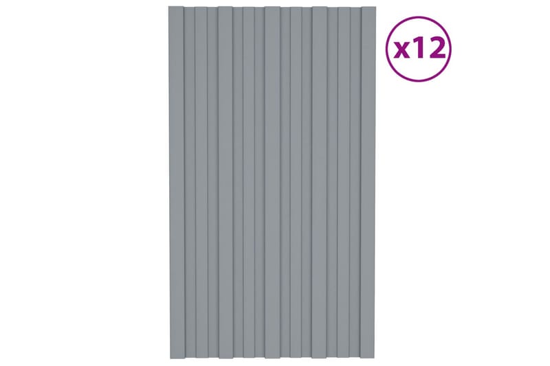 Takprofiler 12 st galvaniserat stål silver 80x45 cm - Hus & renovering - Bygg - Golv, vägg & tak - Skivmaterial & byggskiva - Takpanel & takskiva